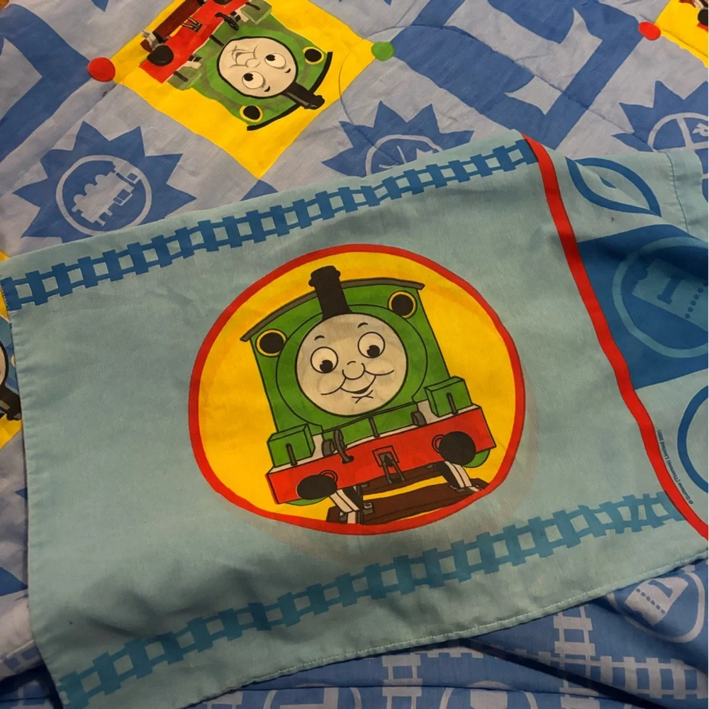 Vintage 2006 Thomas The Train And Friends Twin Bed Comforter Blanket & 1 Sham